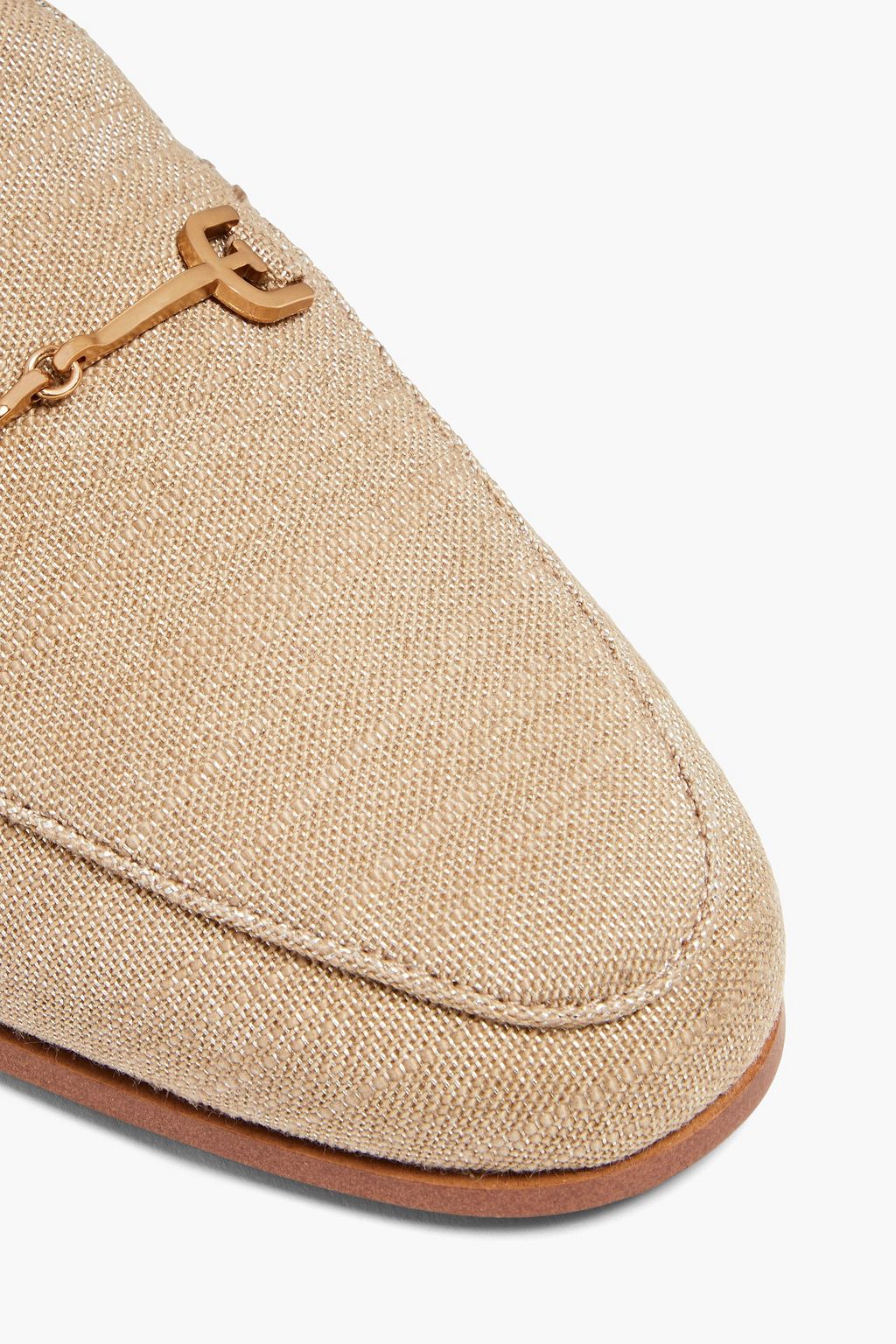 SAM EDELMAN 리니 장식 디테일 메탈릭 슬러브 우븐 뮬