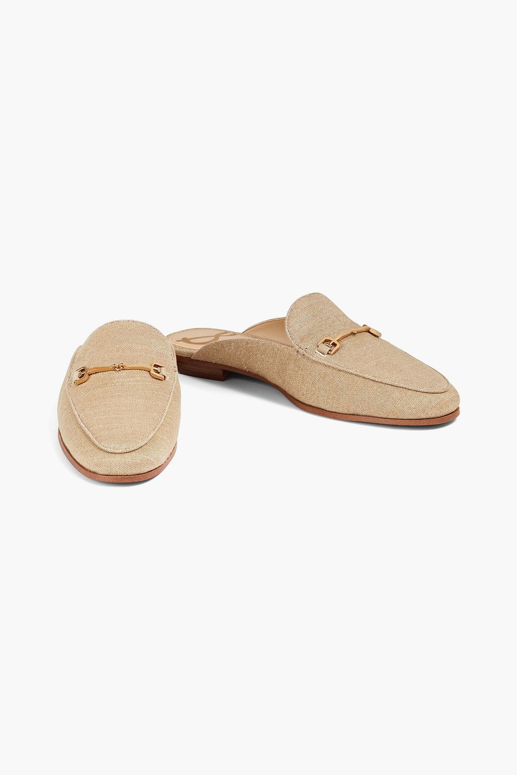SAM EDELMAN 리니 장식 디테일 메탈릭 슬러브 우븐 뮬