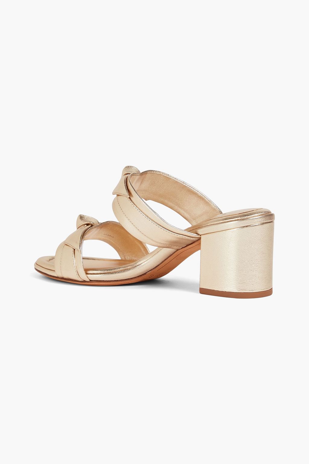 ALEXANDRE BIRMAN Clarita 60 bow-detailed metallic leather mules