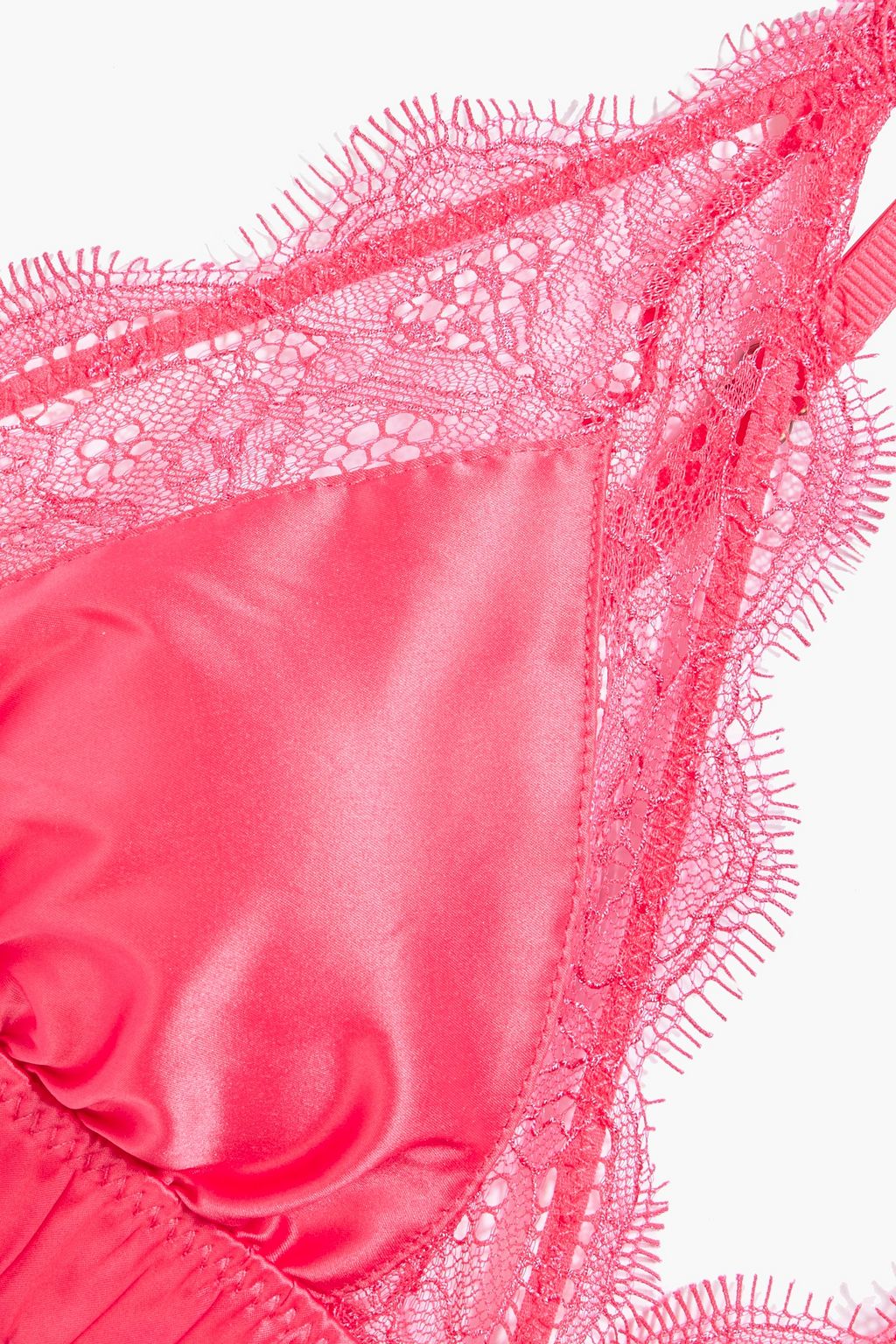 LOVE STORIES Lace-trimmed satin triangle bra