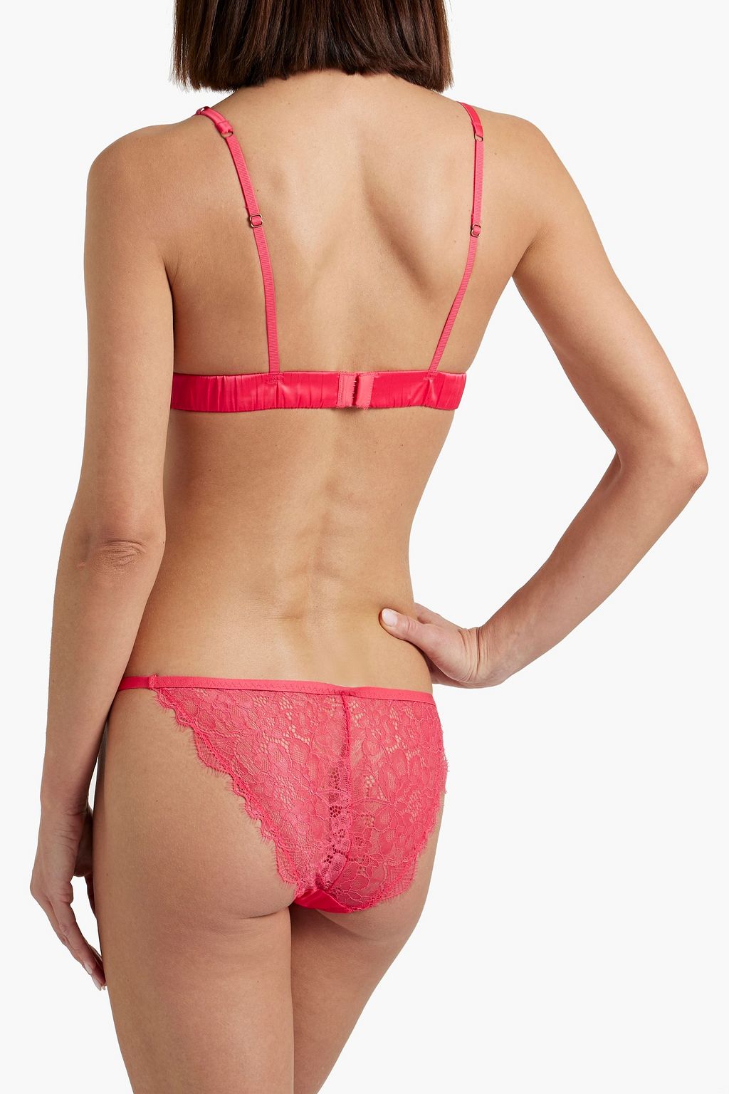 LOVE STORIES Satin and lace low-rise briefs
