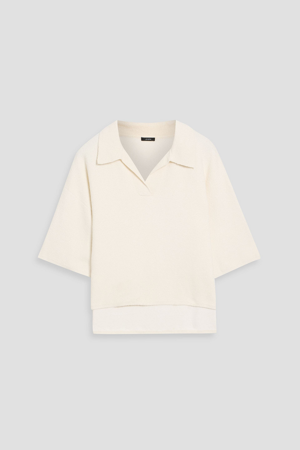 joseph - bouclé polo shirt - white - l