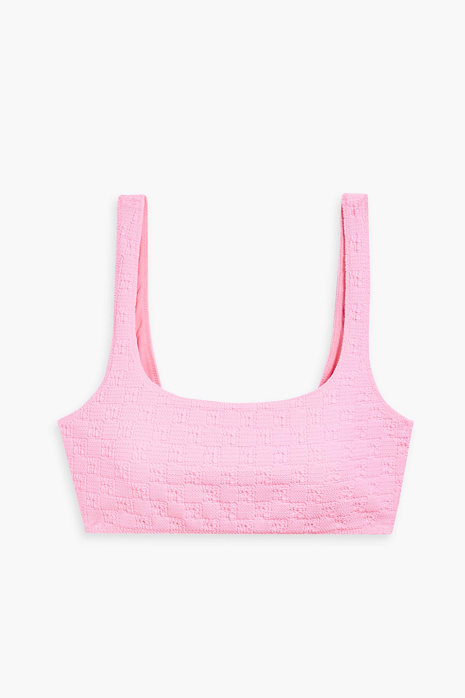 Alexander Wang T Stretch-jacquard Bikini Top In Bubblegum