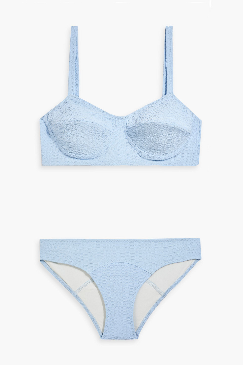 Lisa Marie Fernandez Seersucker Bikini In Sky Blue