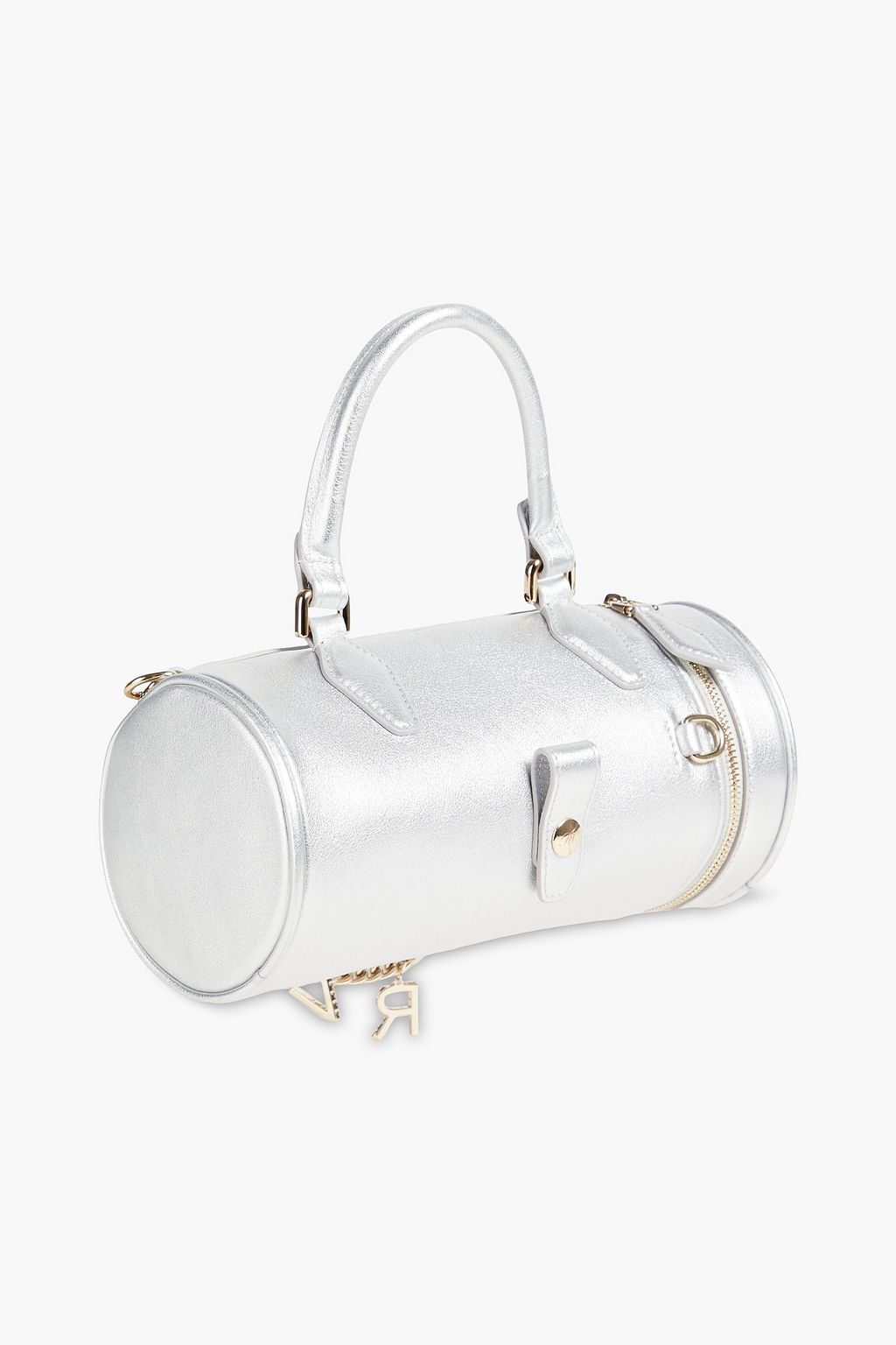 ROGER VIVIER Embellished metallic leather tote