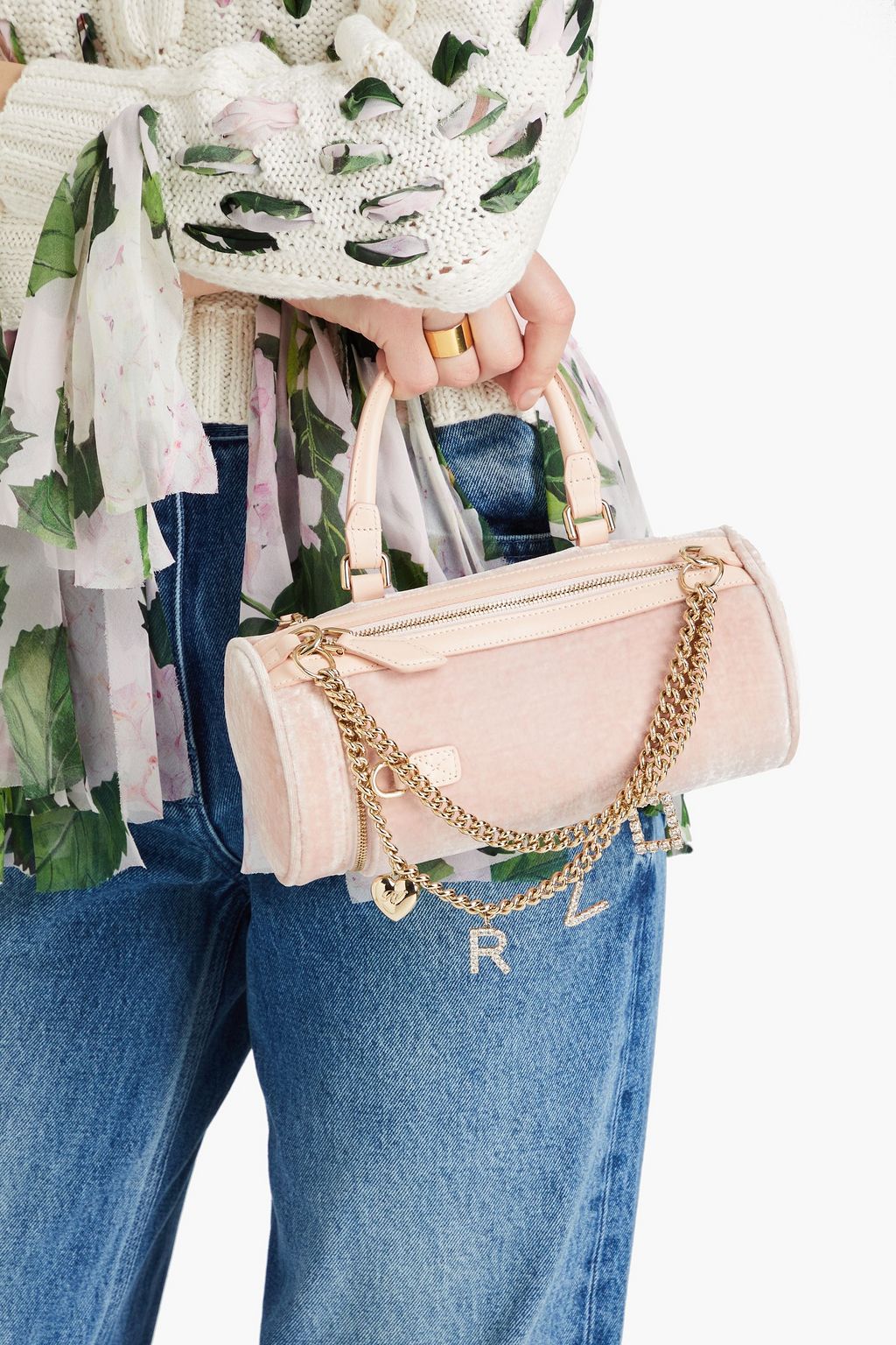 ROGER VIVIER Embellished velvet tote