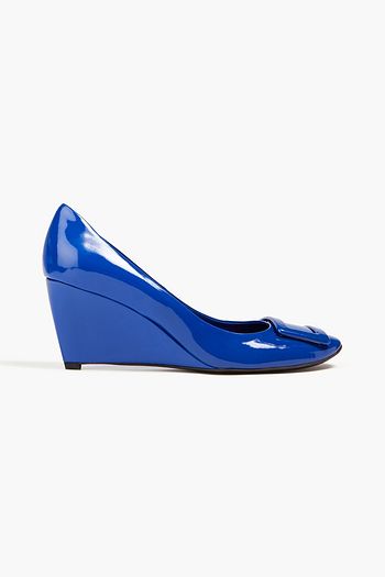Leather wedge deals pump