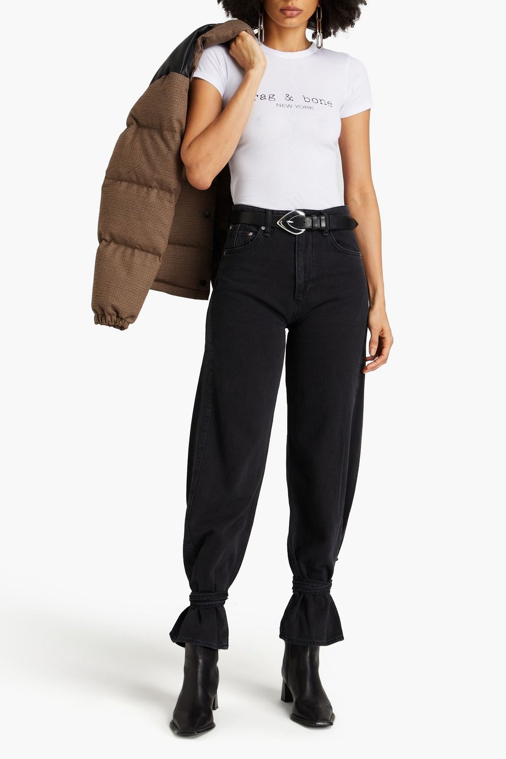 RAG & BONE تي شيرت مصنوع من قطن جيرسي ومزين بطبعات