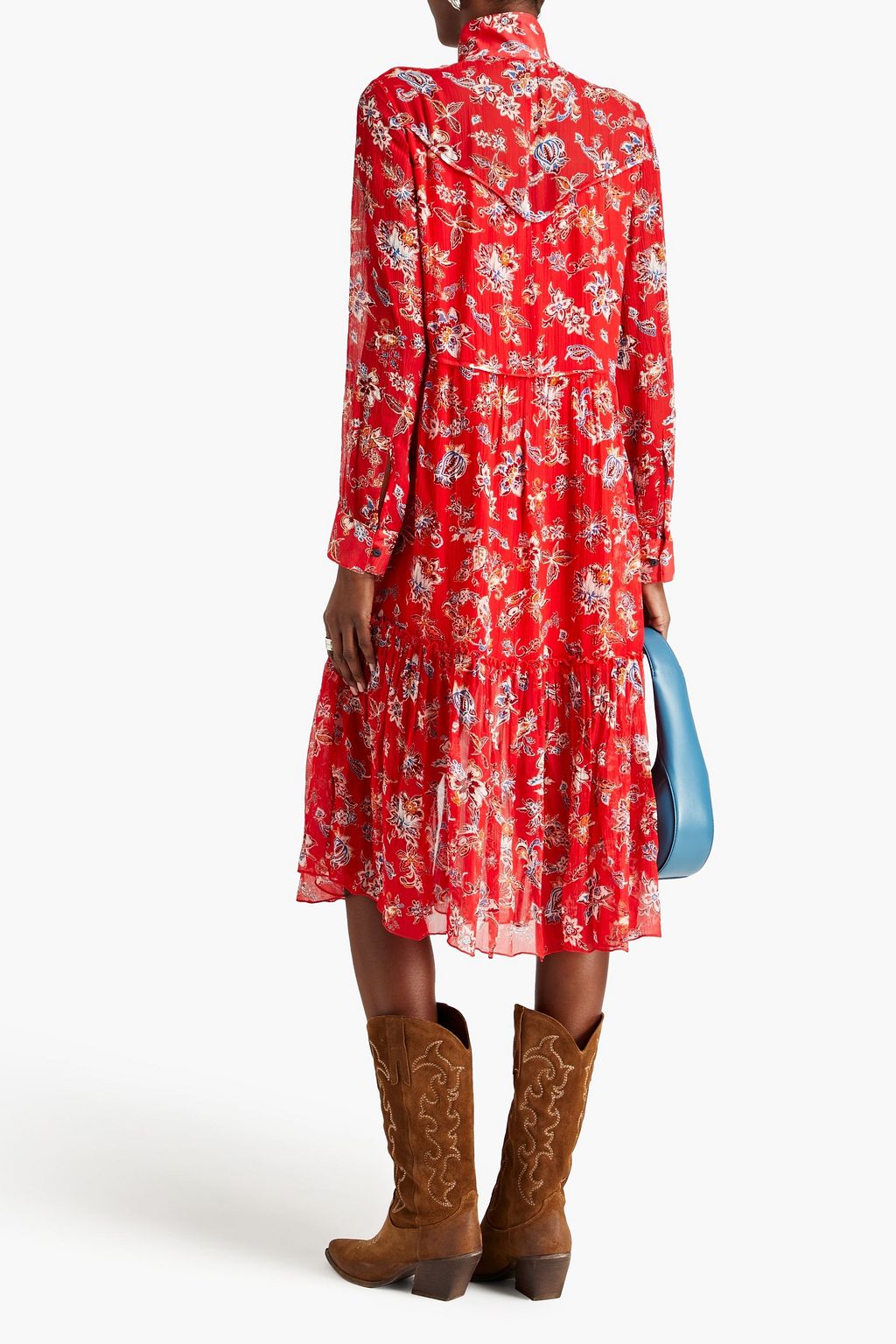 RAG & BONE クレポン ミニシャツワンピース ギャザー入り フローラルプリント