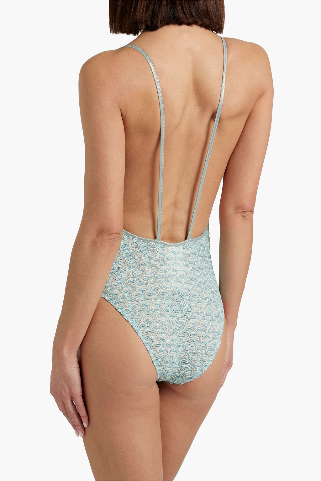 MISSONI Metallic crochet-knit swimsuit