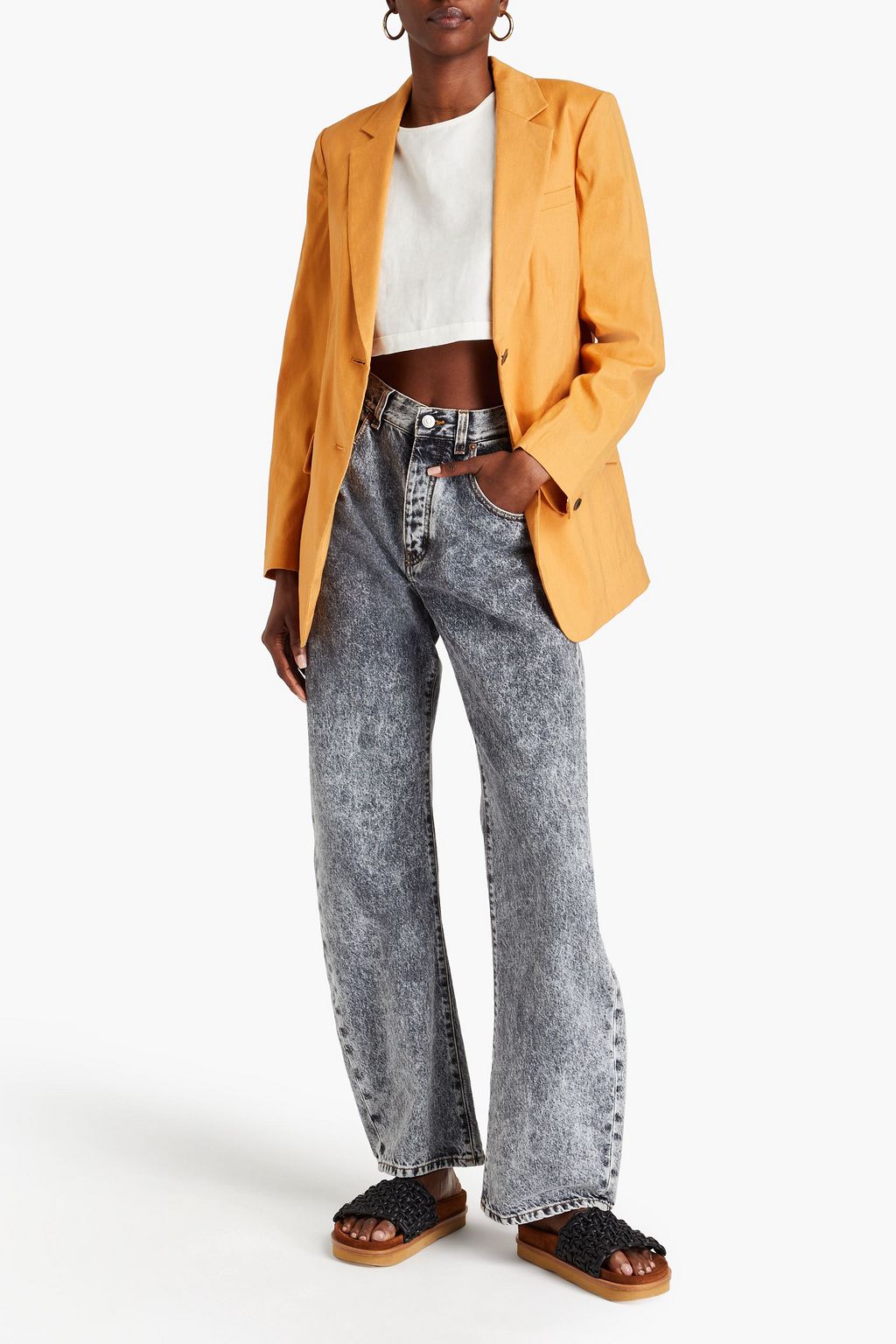 RAG & BONE بليزر «تشارلز» من مزيج الكتّان
