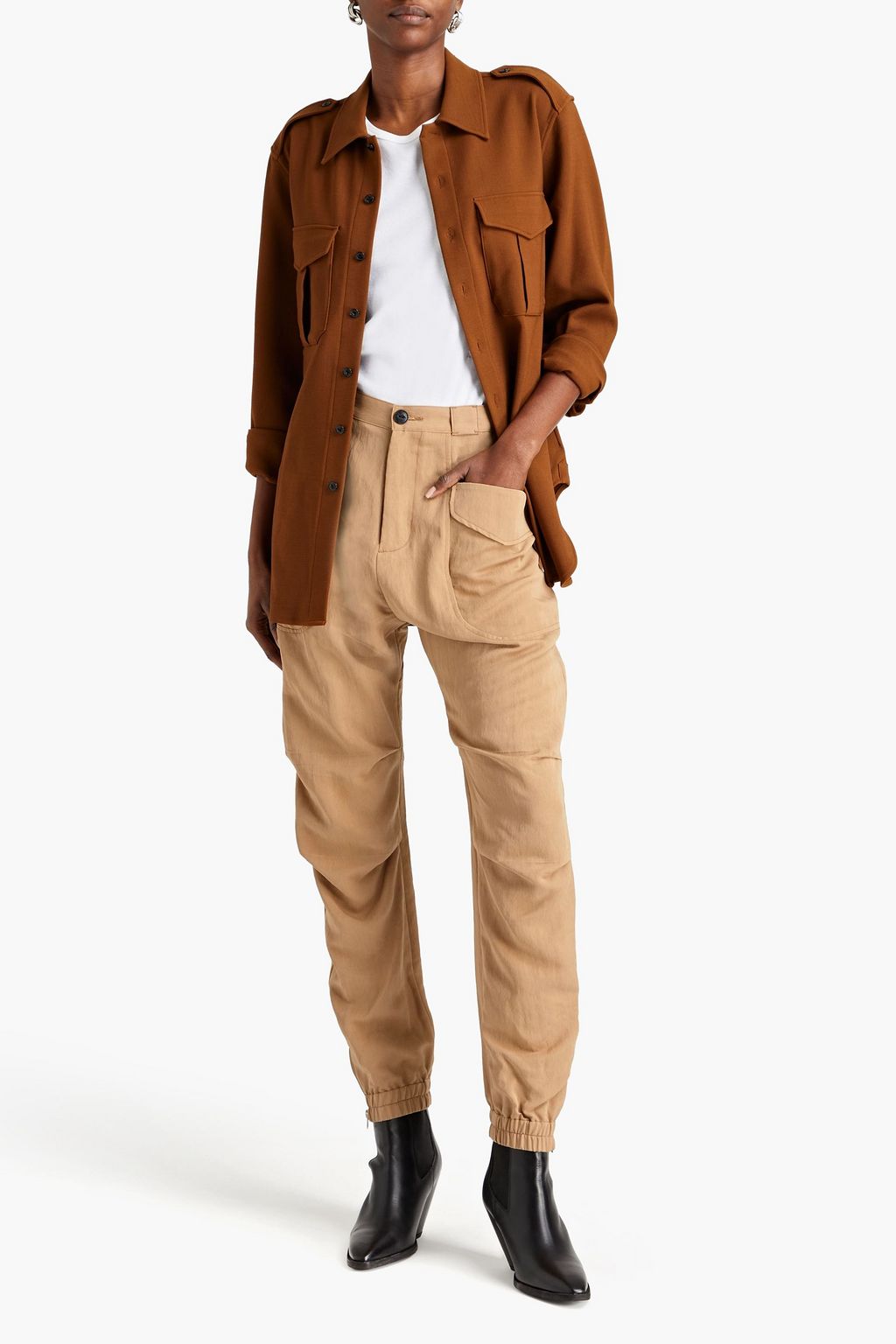RAG & BONE Pleated twill tapered pants