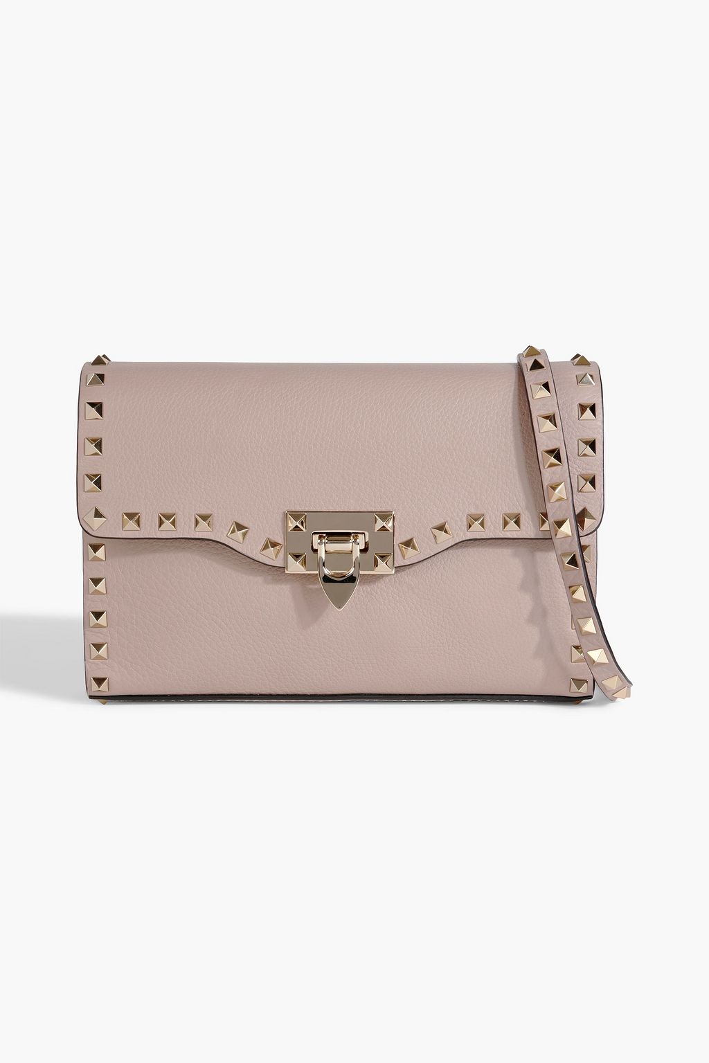 VALENTINO GARAVANI Rockstud pebbled-leather shoulder bag | THE OUTNET