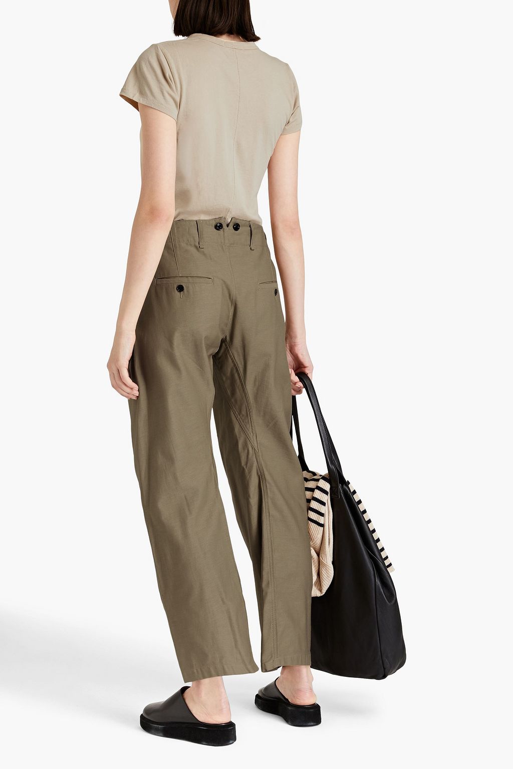 RAG & BONE بنطال «جونز» مصنوع من قطن كنفا ومزيّن بأزرار