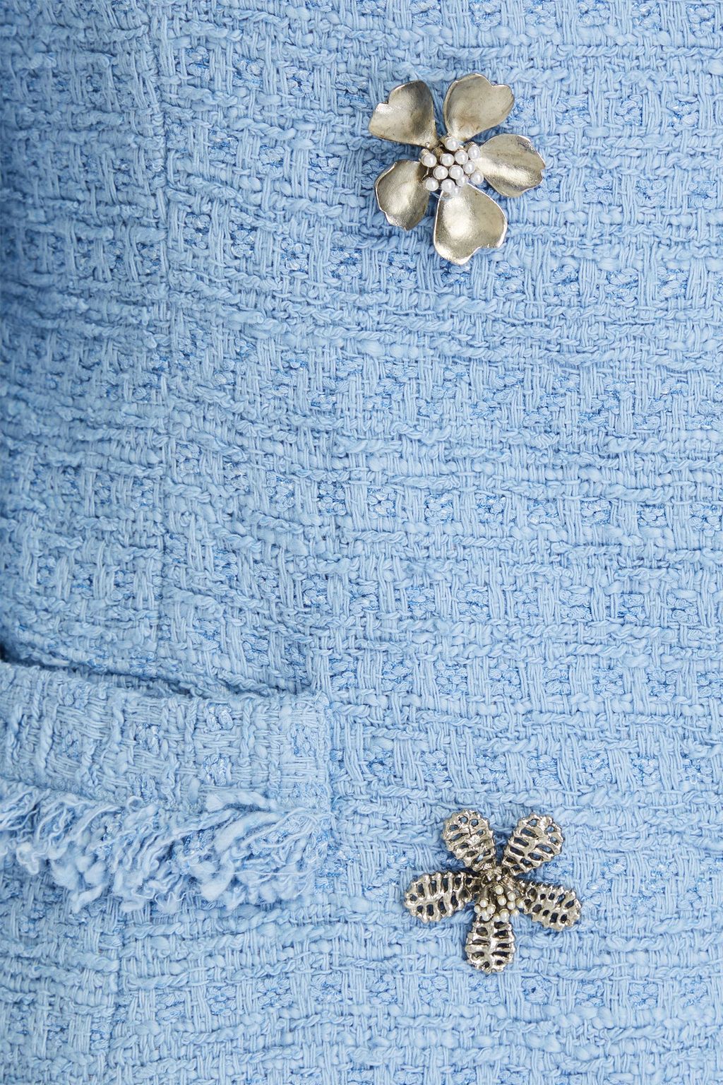 OSCAR DE LA RENTA Double-breasted cotton-blend tweed jacket