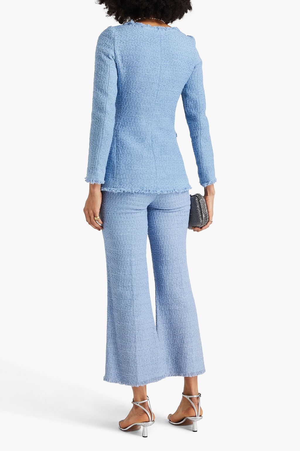 OSCAR DE LA RENTA Double-breasted cotton-blend tweed jacket