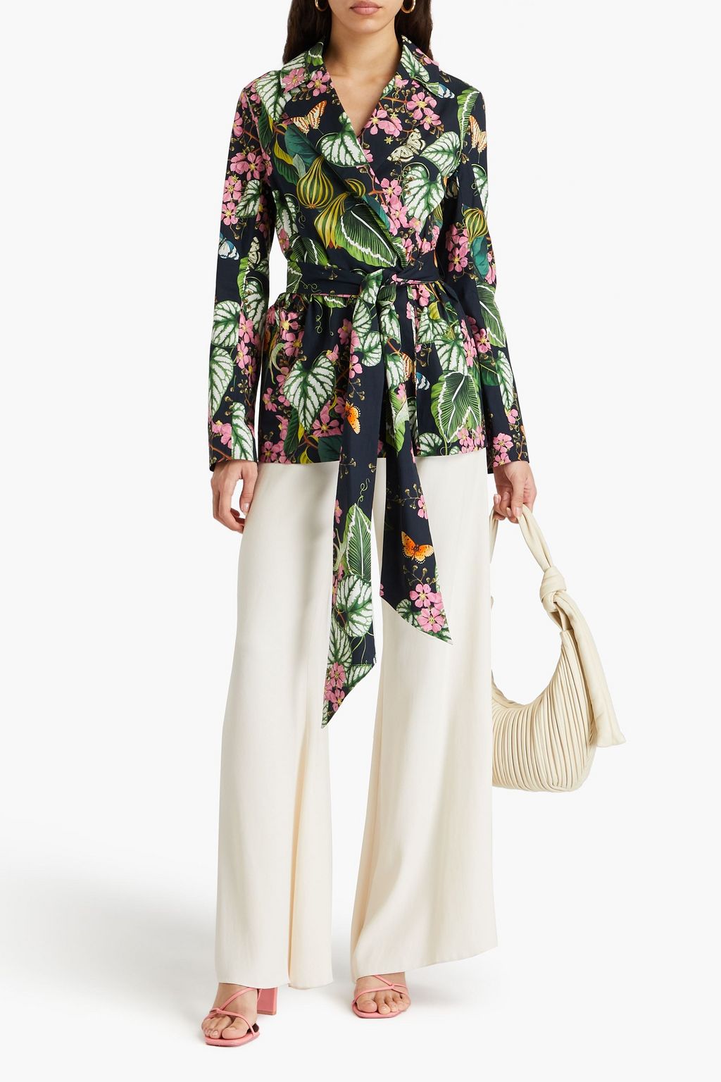 OSCAR DE LA RENTA 프린트 코튼 혼방 포플린 블레이저