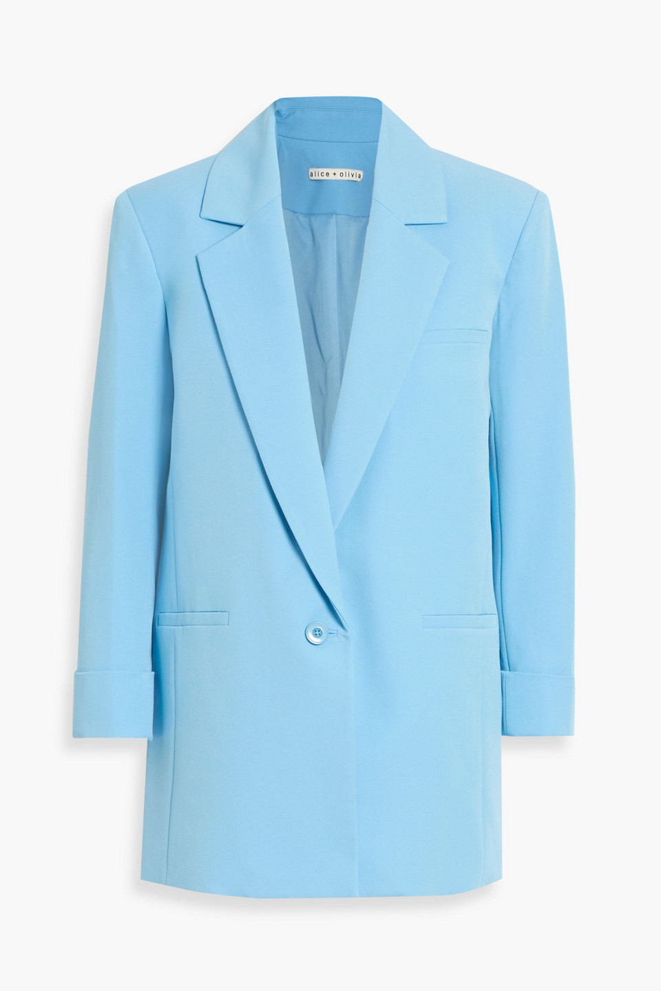 Shop Alice And Olivia Shan Crepe Blazer In Light Blue