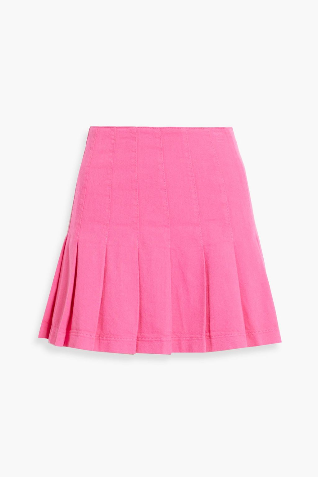 ALICE + OLIVIA Carter pleated denim mini skirt | THE OUTNET