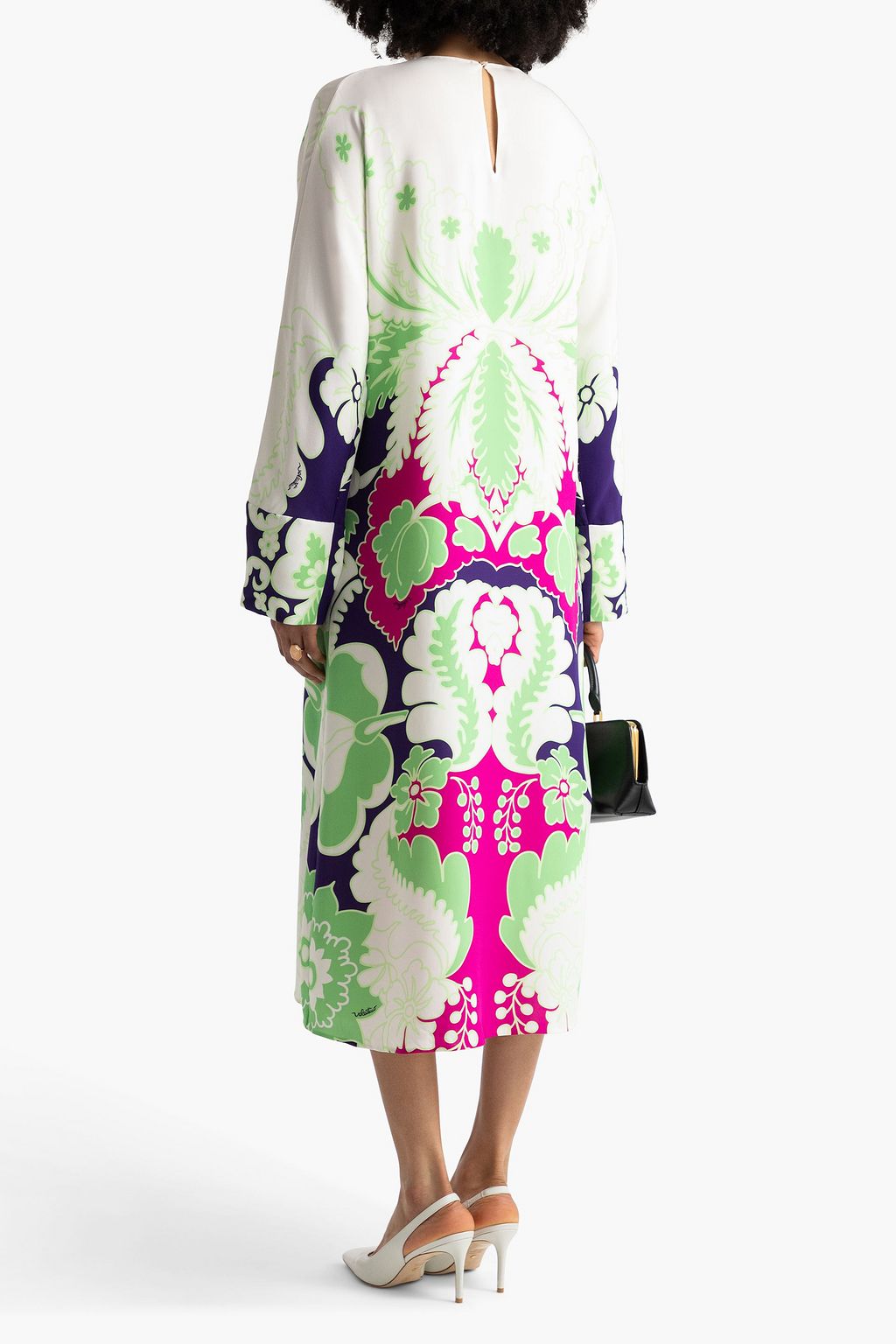 VALENTINO GARAVANI Printed silk-crepe midi dress