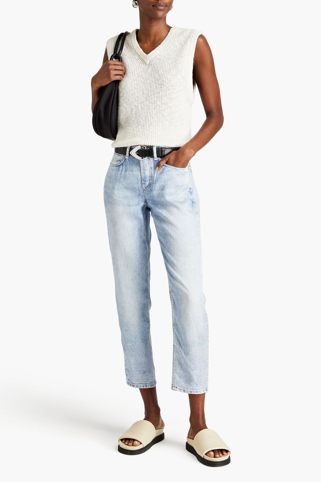 RAG & BONE テンセル クロップド ストレートレッグパンツ デニム風