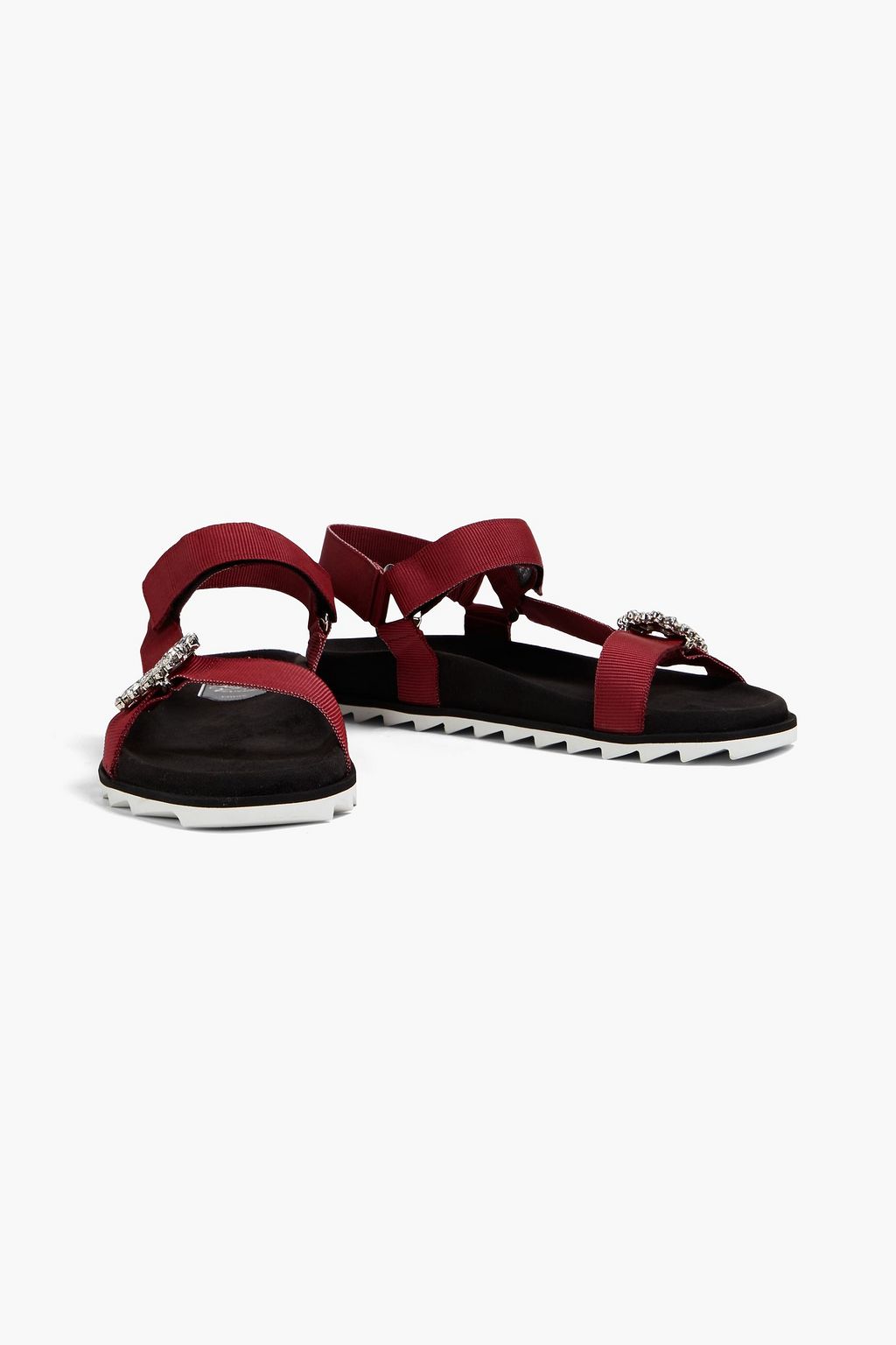 ROGER VIVIER صندل مصنوع من الحرير المضلع ومزين بالكريستال