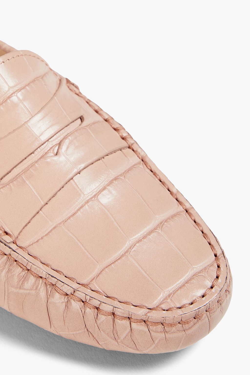 TOD'S حذاء لوفر مصنوع من الجلد بنقشة جلد التمساح