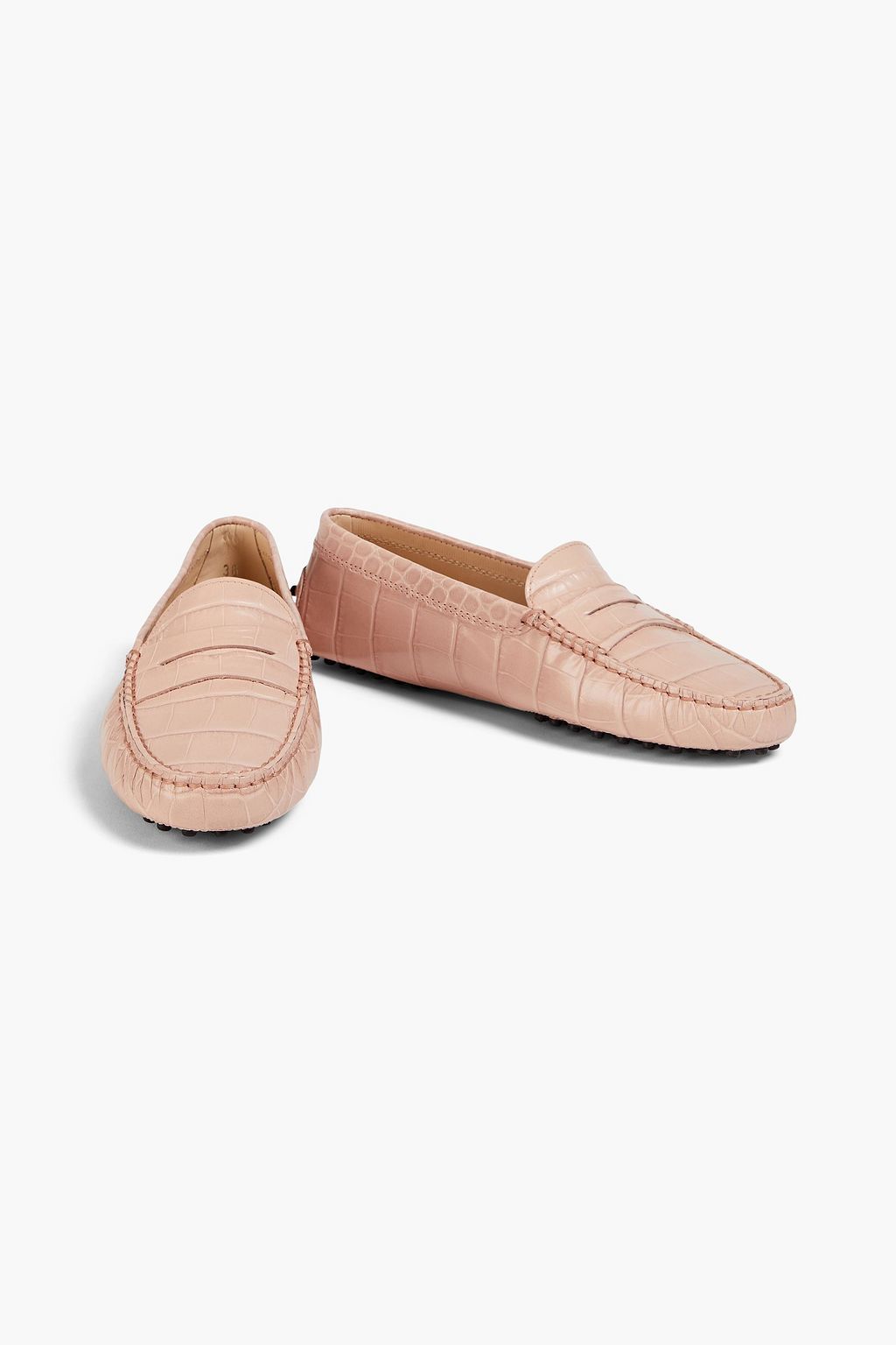 TOD'S حذاء لوفر مصنوع من الجلد بنقشة جلد التمساح