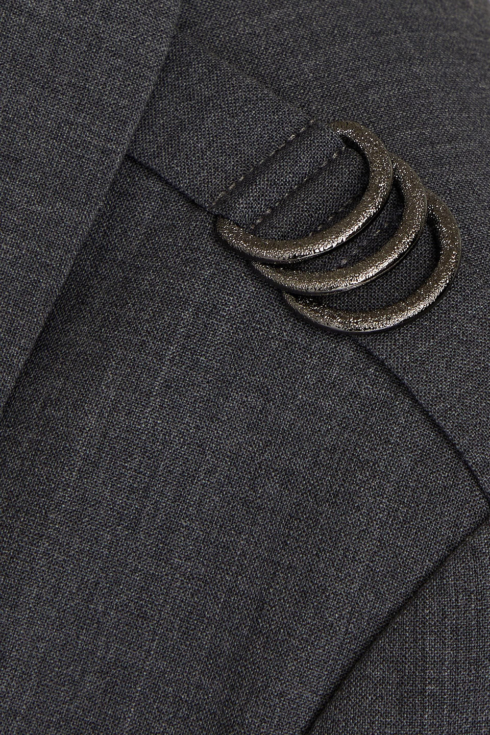 Shop Brunello Cucinelli Ring-embellished Wool-blend Blazer In Charcoal