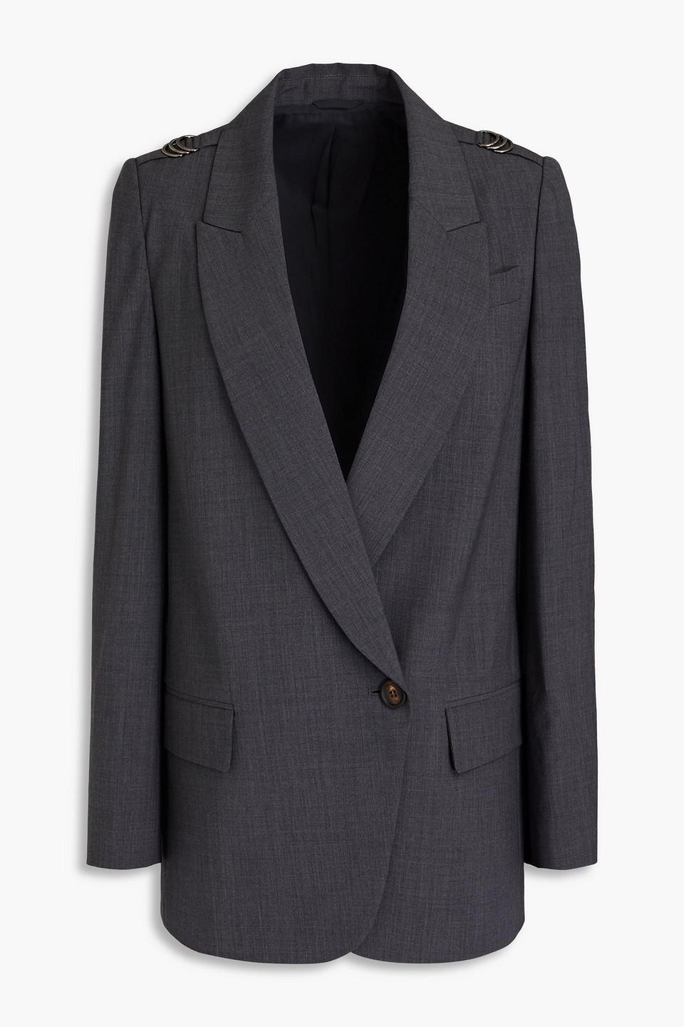 Brunello Cucinelli Wool-blend Blazer In Charcoal