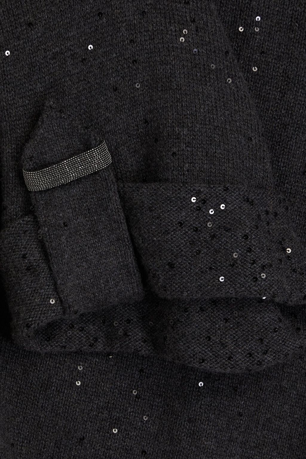 BRUNELLO CUCINELLI Embellished cashmere and silk-blend turtleneck sweater