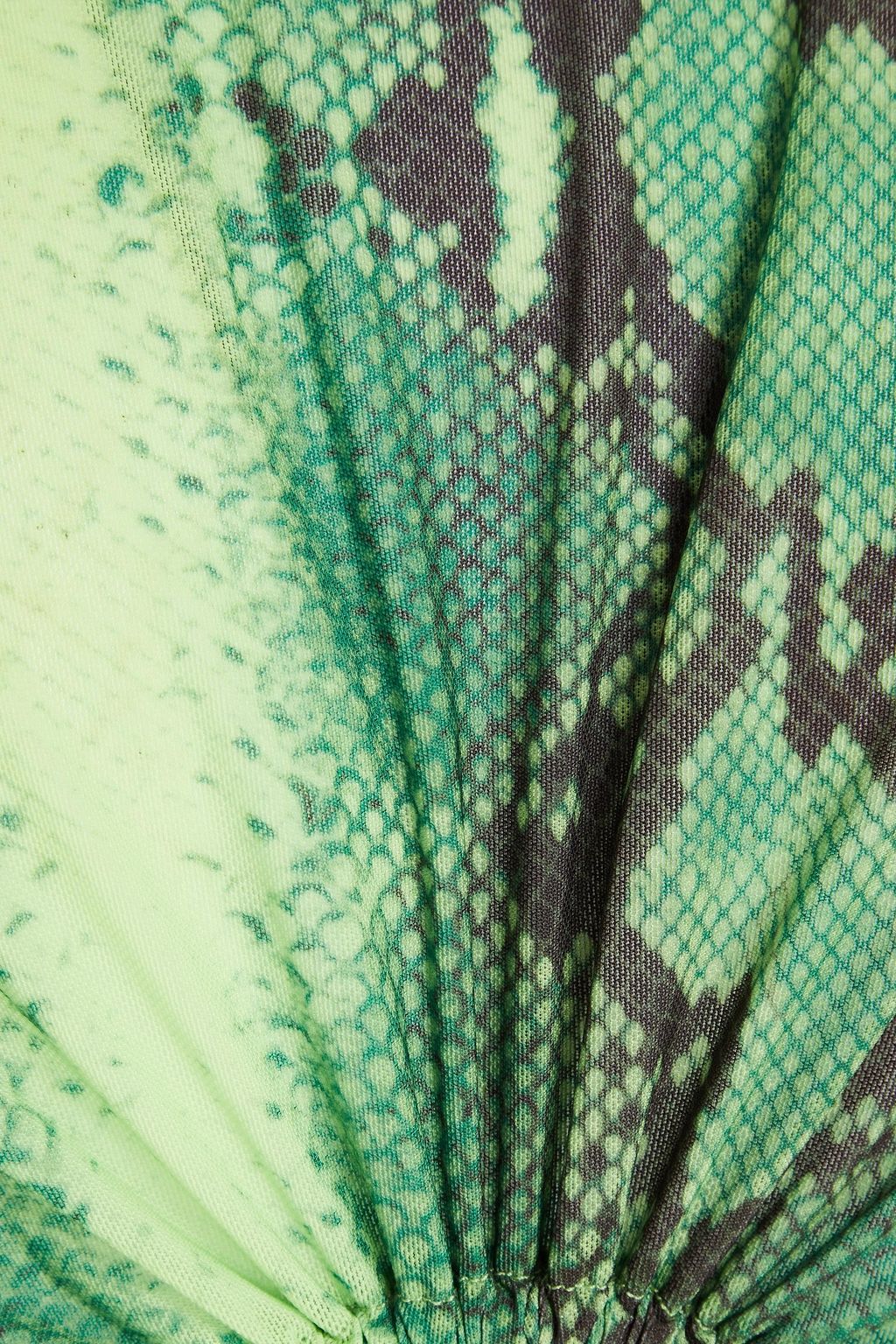CULT GAIA Nevra cropped embellished snake-print stretch-mesh top