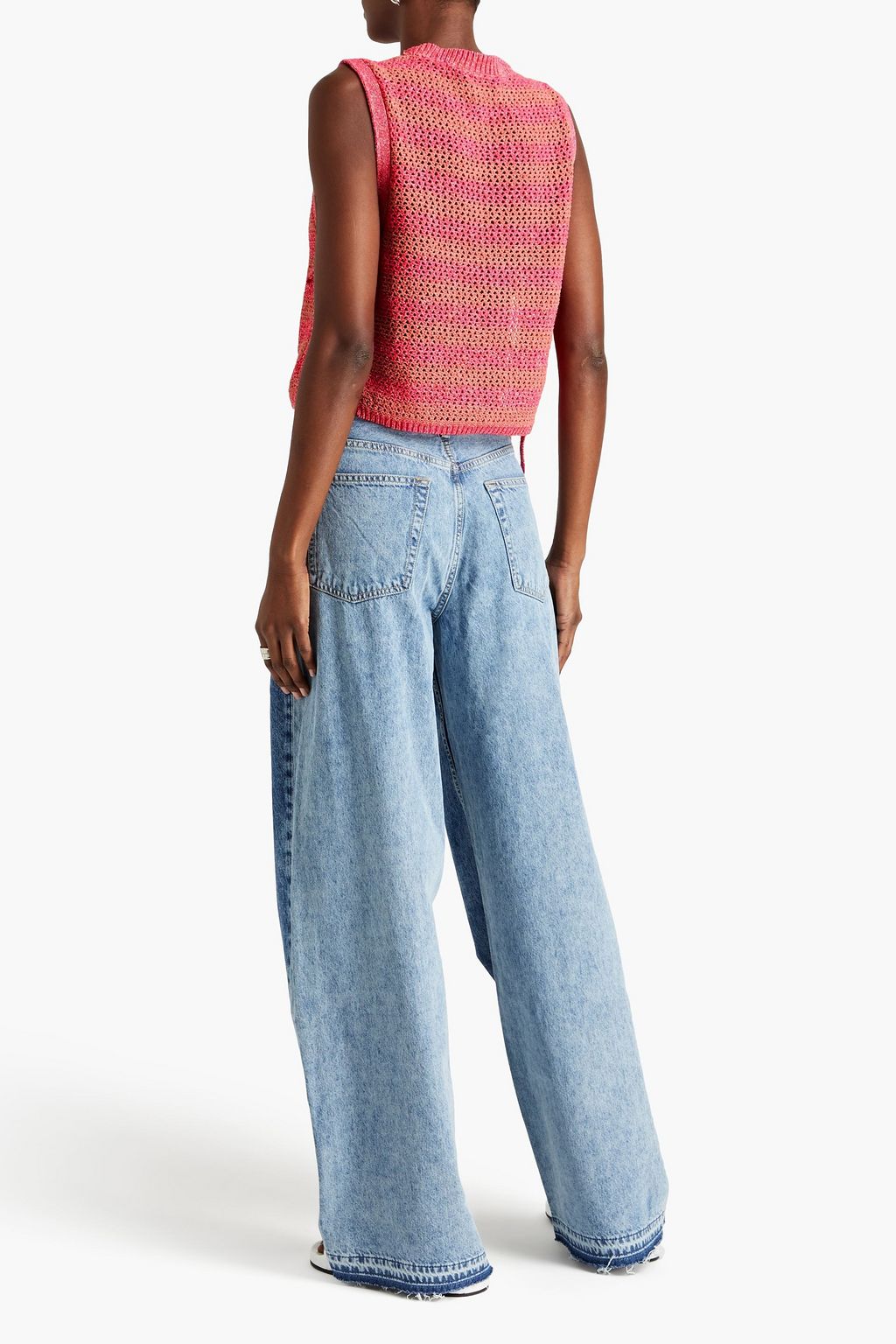 RAG & BONE Carson striped open-knit tank