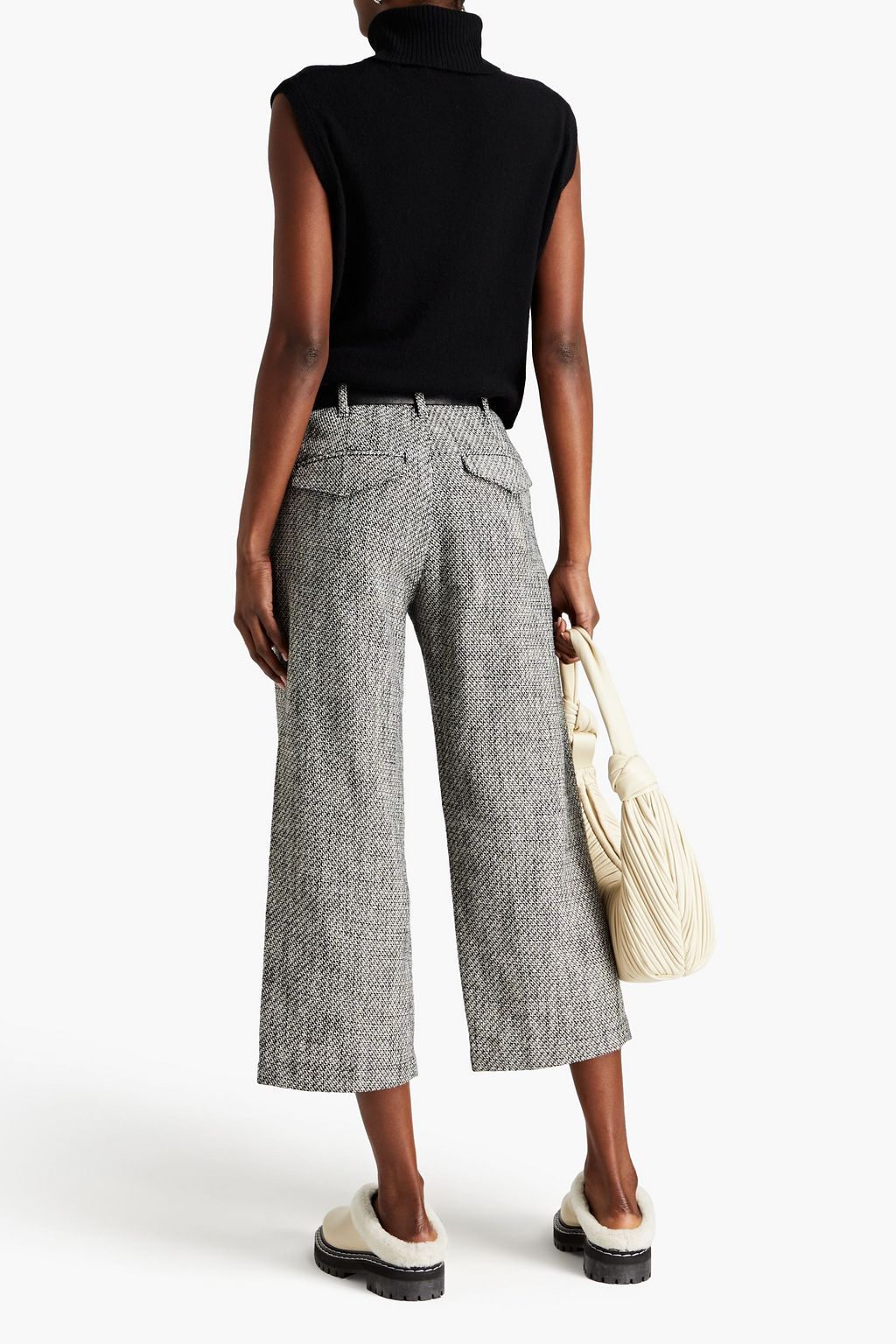 RAG & BONE بنطال «ديلان» بأرجل مستقيمة من التويد المصنوع من مزيج من القطن بتصميم قصير
