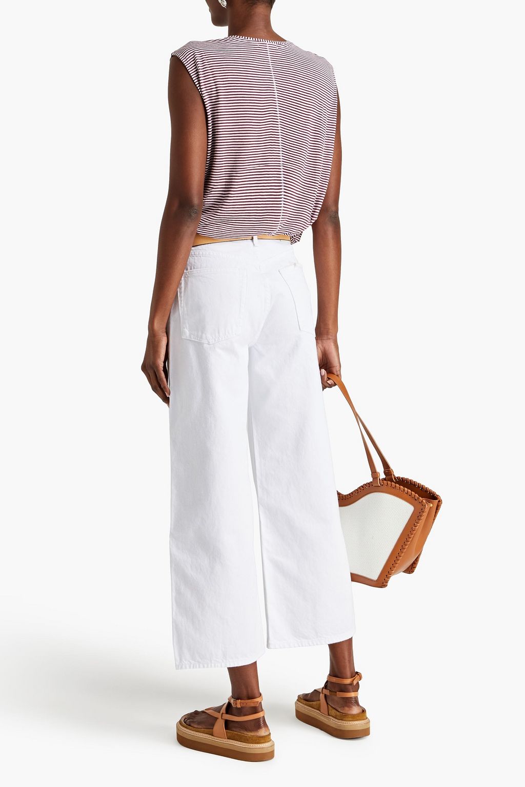 RAG & BONE جينز «آندي» قصير بأرجل واسعة وبخصر عالٍ