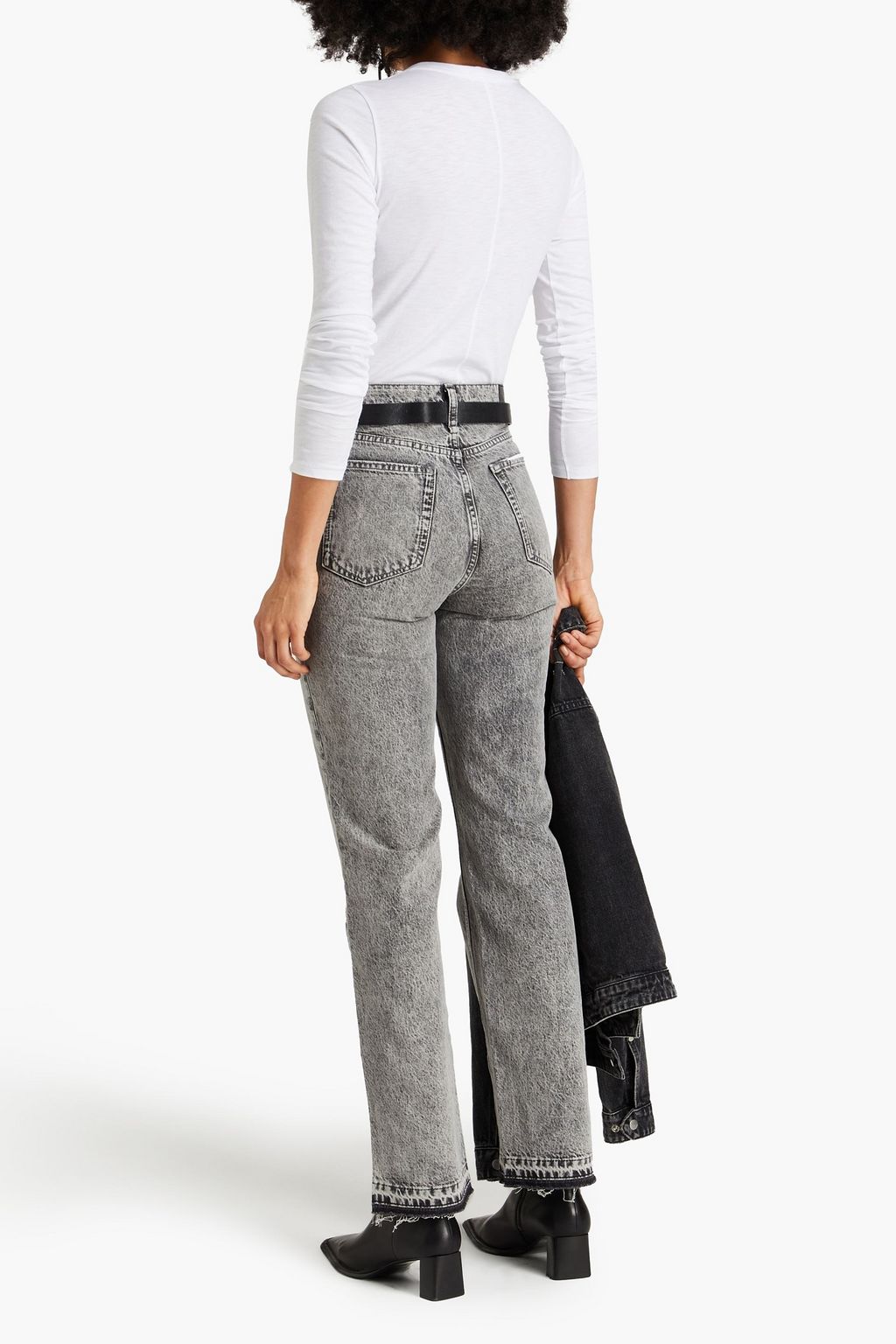 RAG & BONE ハイライズ ストレートレッグジーンズ ケミカルウォッシュ
