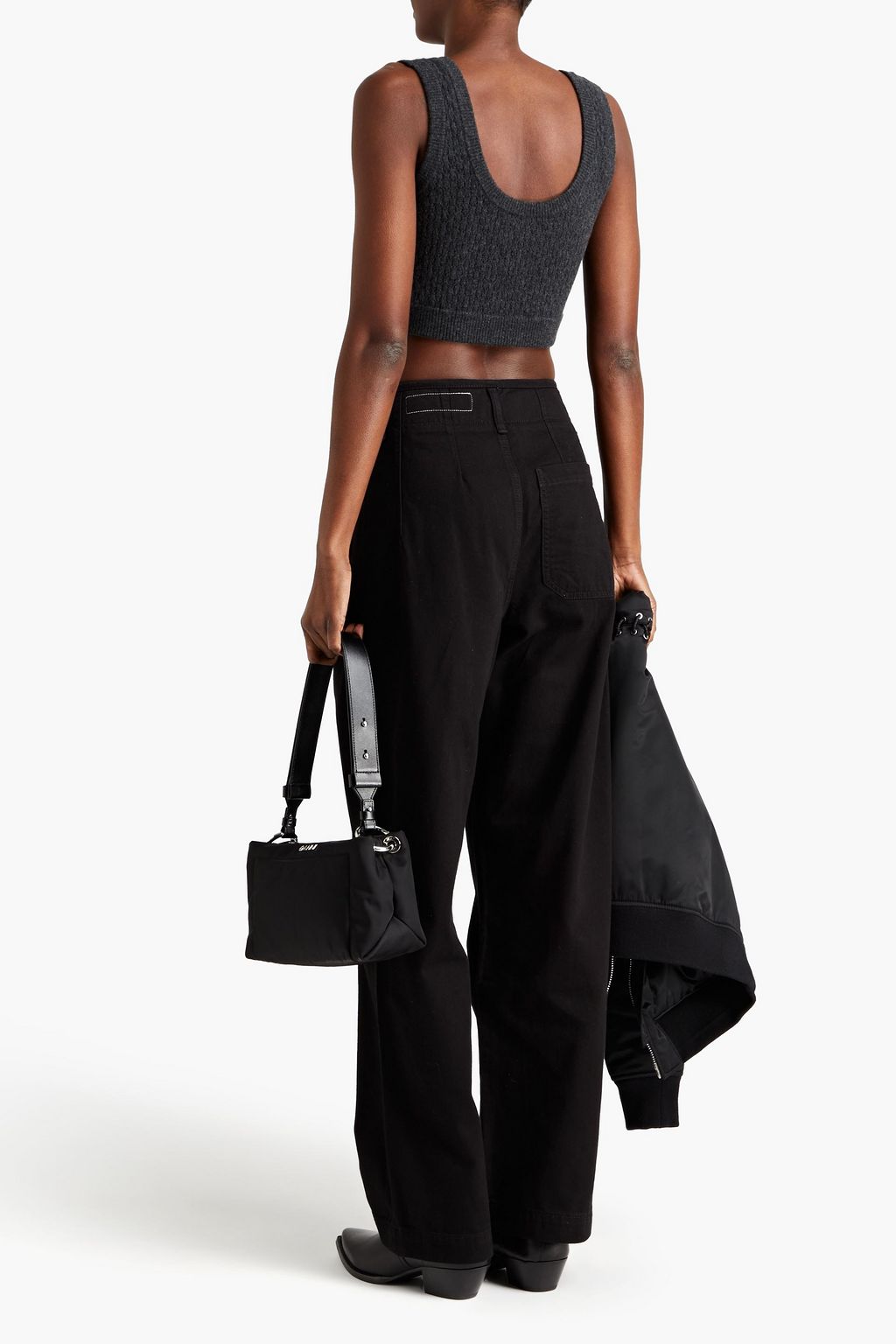 RAG & BONE جينز بأرجل مستقيمة وبخصر عالٍ مزين بكسرات