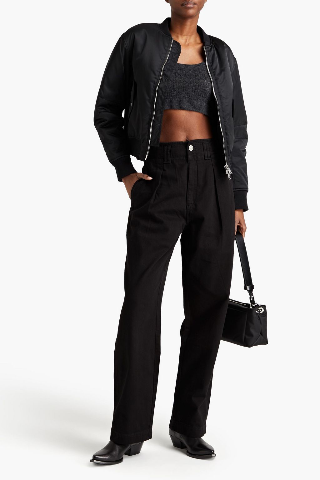 RAG & BONE جينز بأرجل مستقيمة وبخصر عالٍ مزين بكسرات