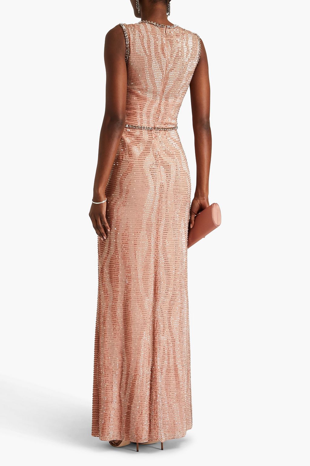 JENNY PACKHAM فستان سهرة من الكريب بتصميم مزركش