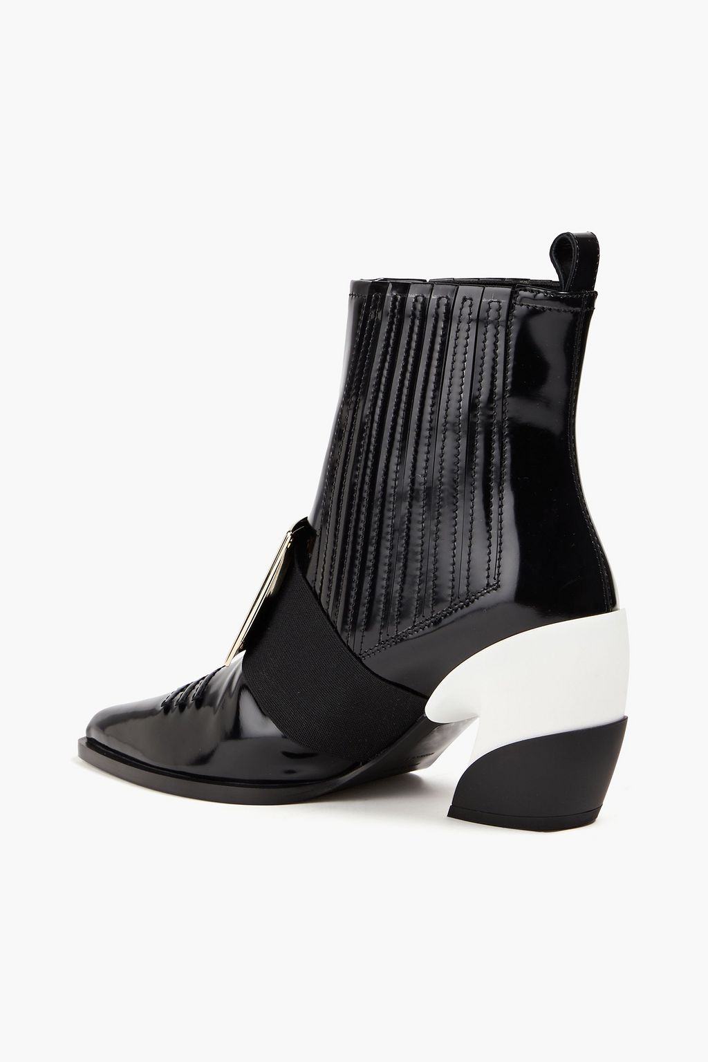 ROGER VIVIER Viv Tex buckle-embellished patent-leather cowboy boots