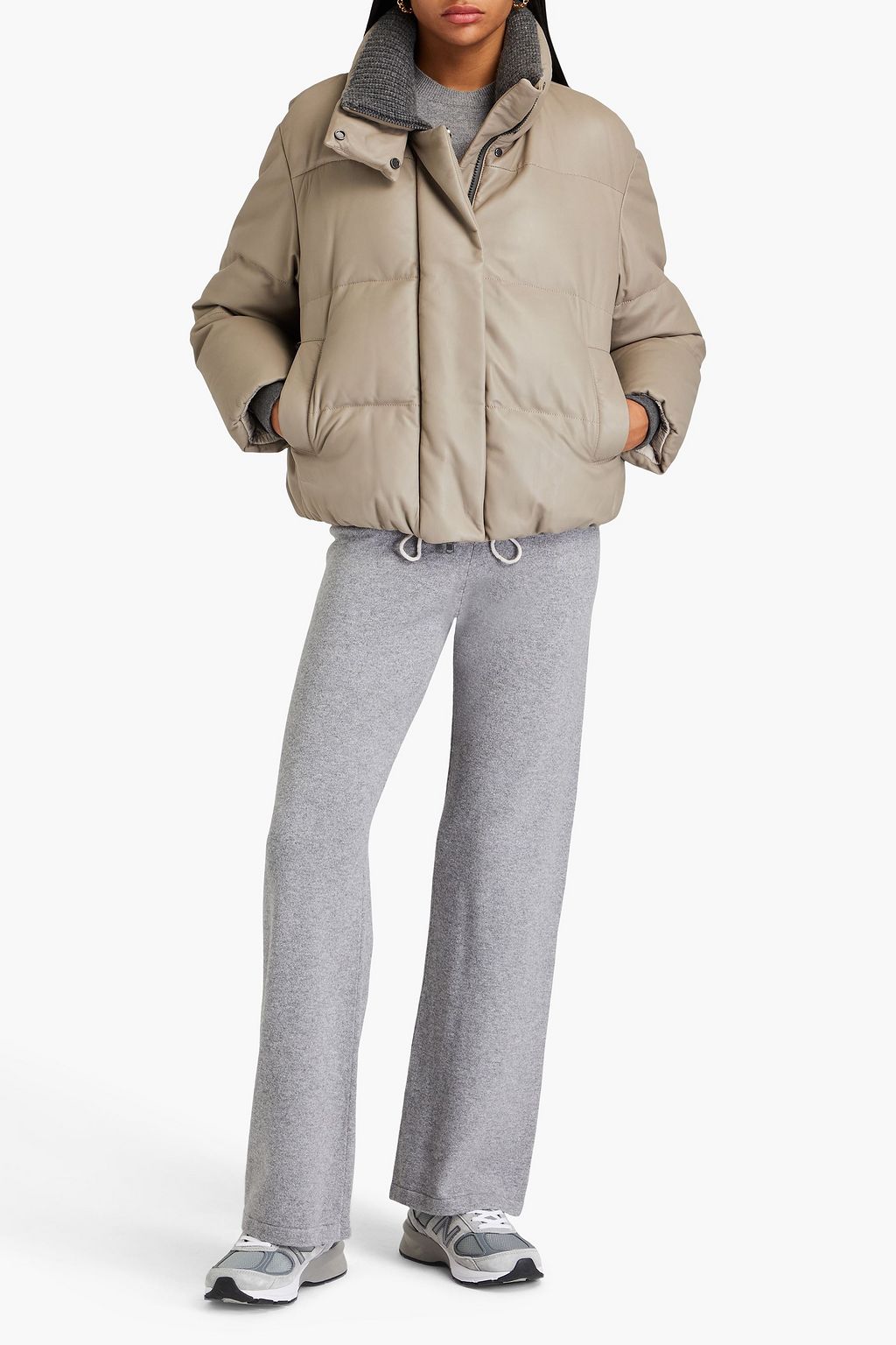 BRUNELLO CUCINELLI Quilted leather down jacket