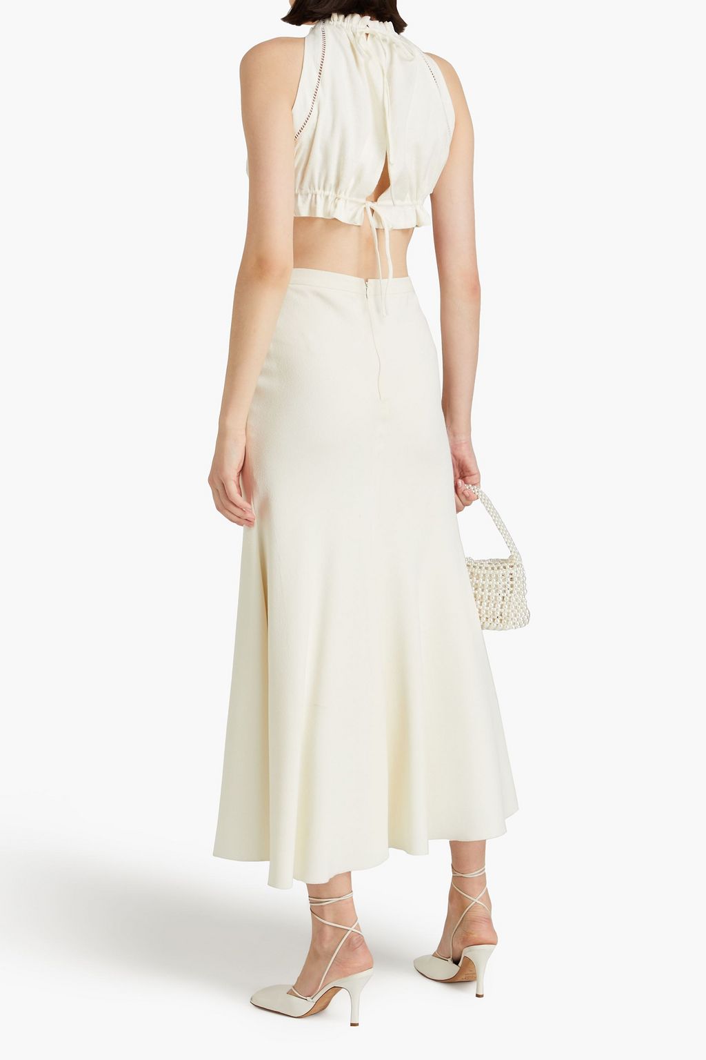 CULT GAIA Orli cropped cutout woven top