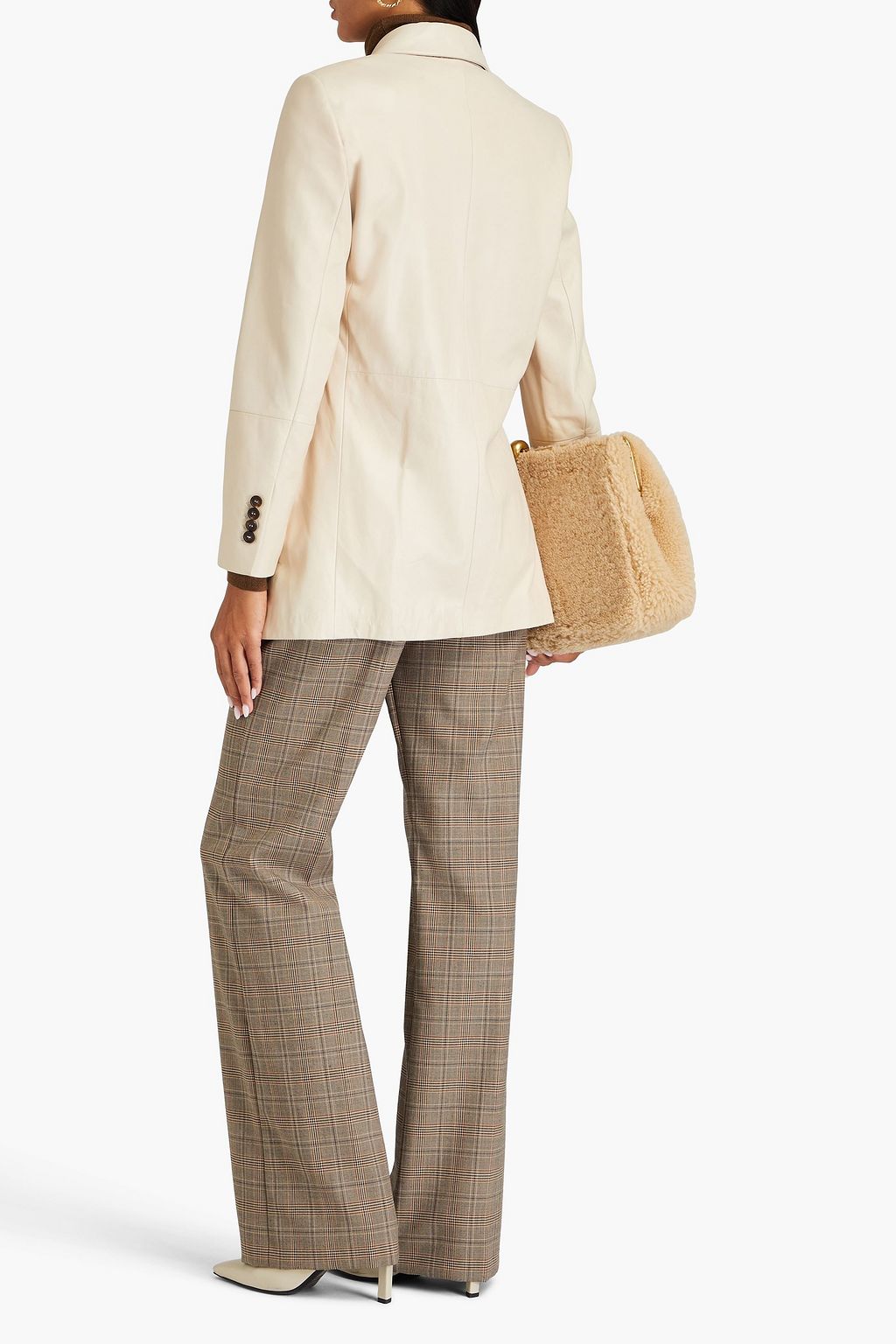 BRUNELLO CUCINELLI Blazer aus Leder mit Zierperlen