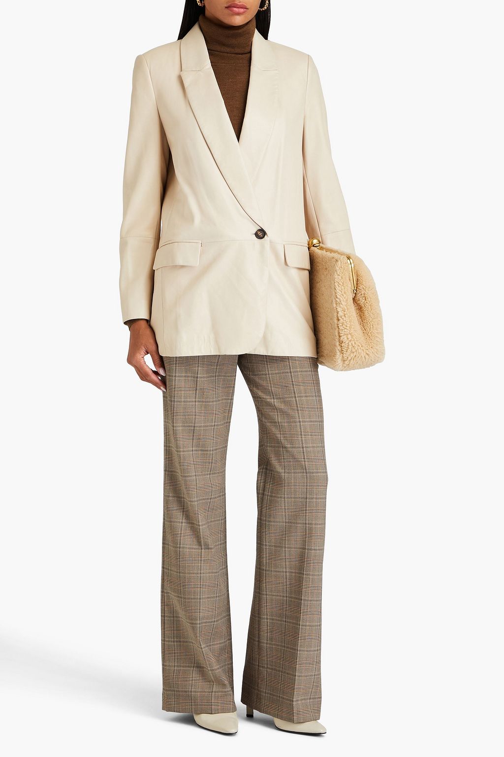 BRUNELLO CUCINELLI Blazer aus Leder mit Zierperlen