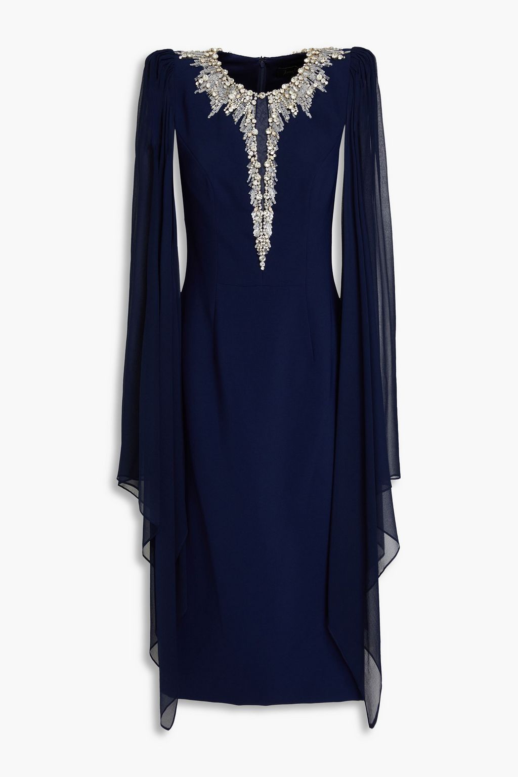 JENNY PACKHAM Embellished crepe and silk-chiffon midi dress | THE OUTNET