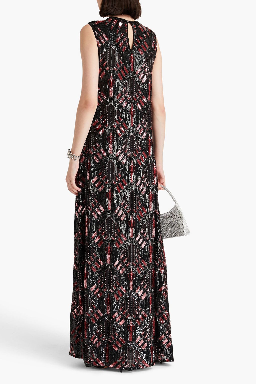 VALENTINO GARAVANI Embellished printed silk-chiffon gown