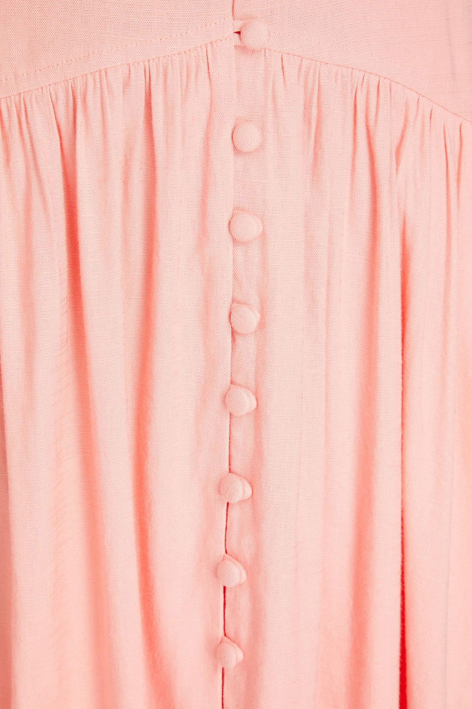 Cult Gaia Ozia Linen-blend Halterneck Maxi Dress In Pink