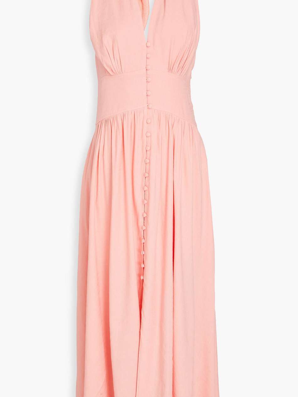 ozia linen-blend halterneck maxi dress