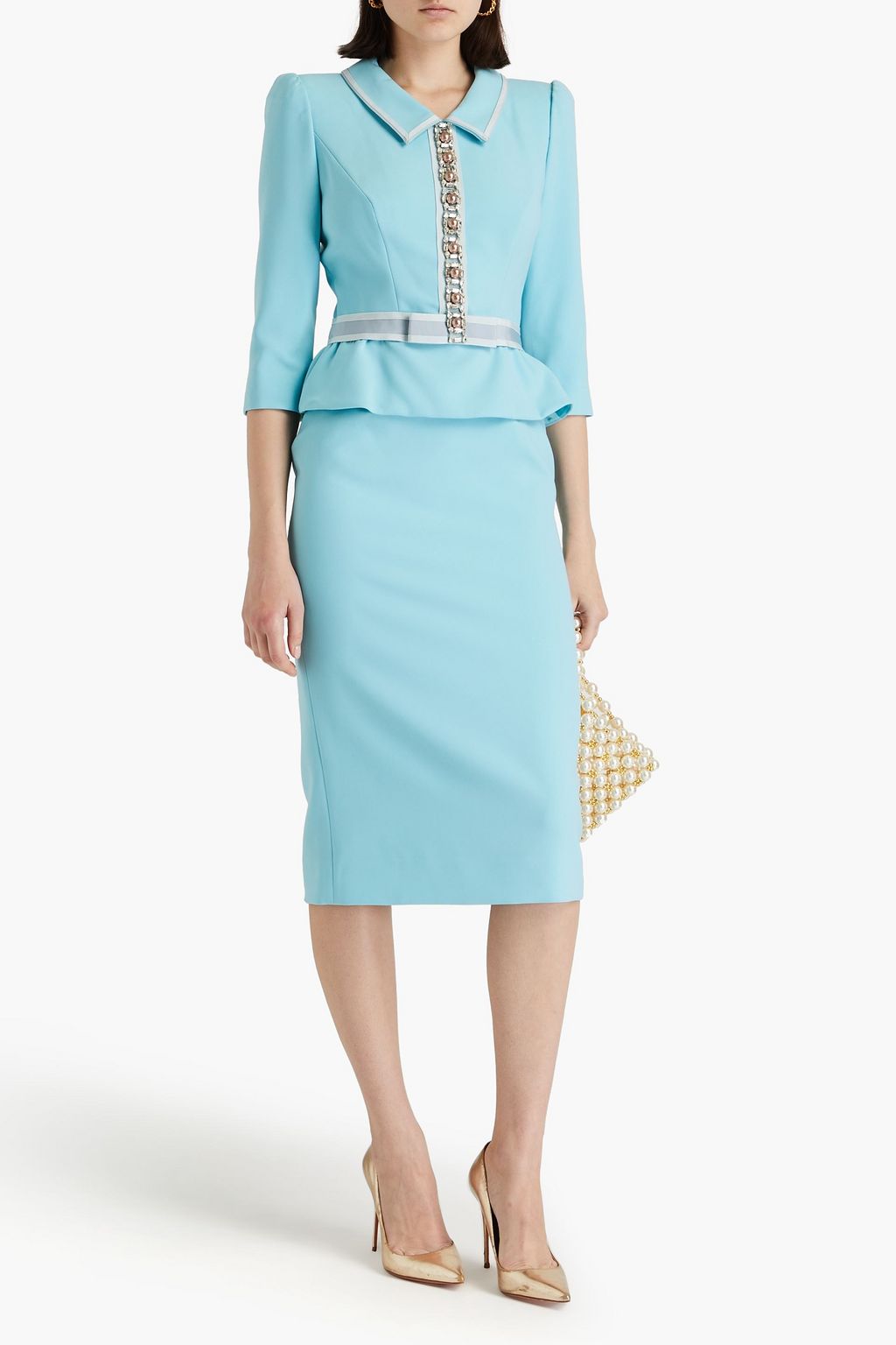 JENNY PACKHAM クレープ ペプラムワンピース