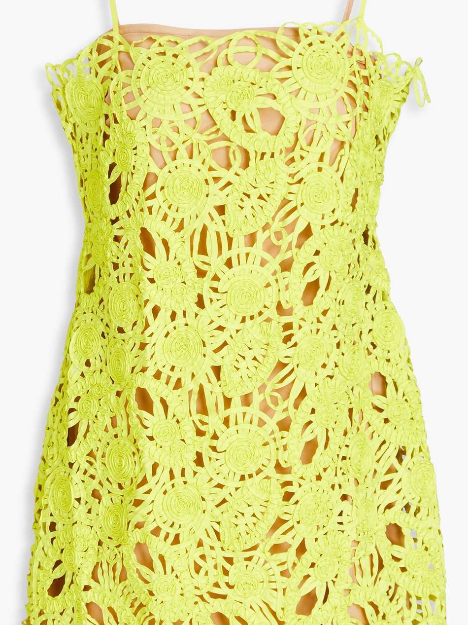 shaunez macramé mini dress